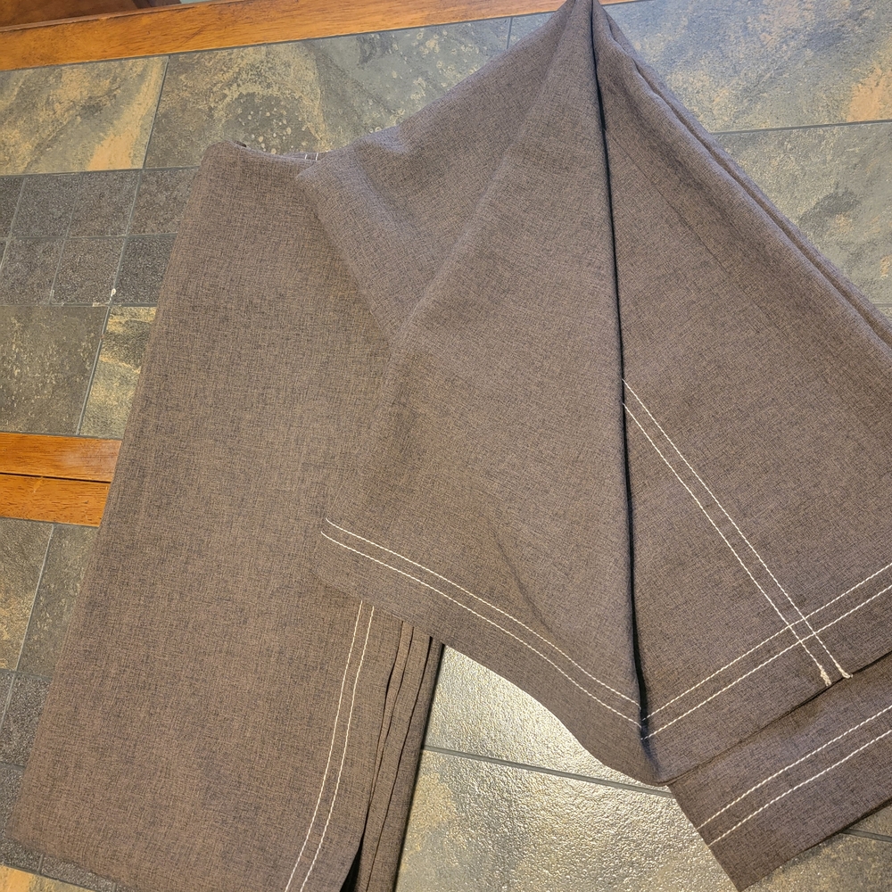 American Living Brooklane‎ Chambray 42" X 84" Chestnut Brown Curtain Panel Pair